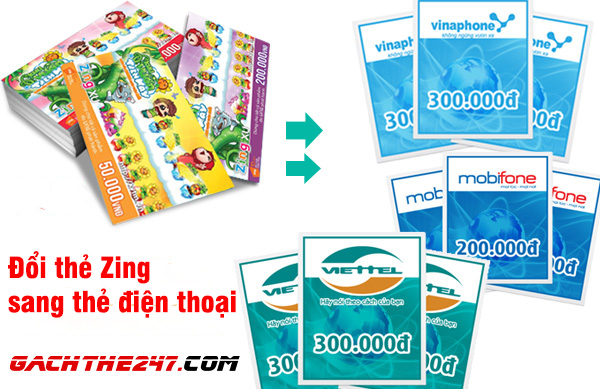 Đổi thẻ Zing sang thẻ điện thoại